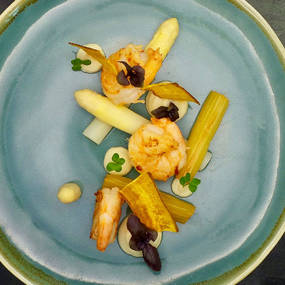 Shrimps and Jerusalem artichokes